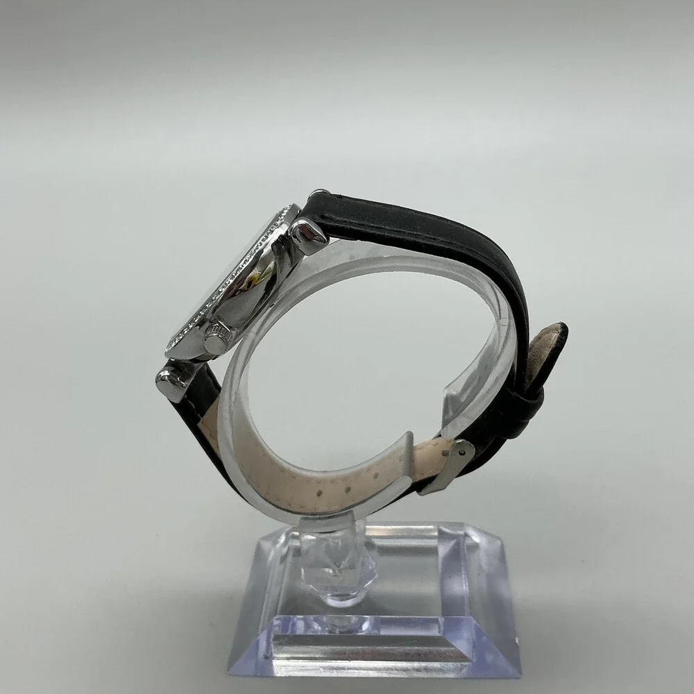 Jones New York 14986 Womens Watch 34mm Black Dial Leather Silver Tone New Batt